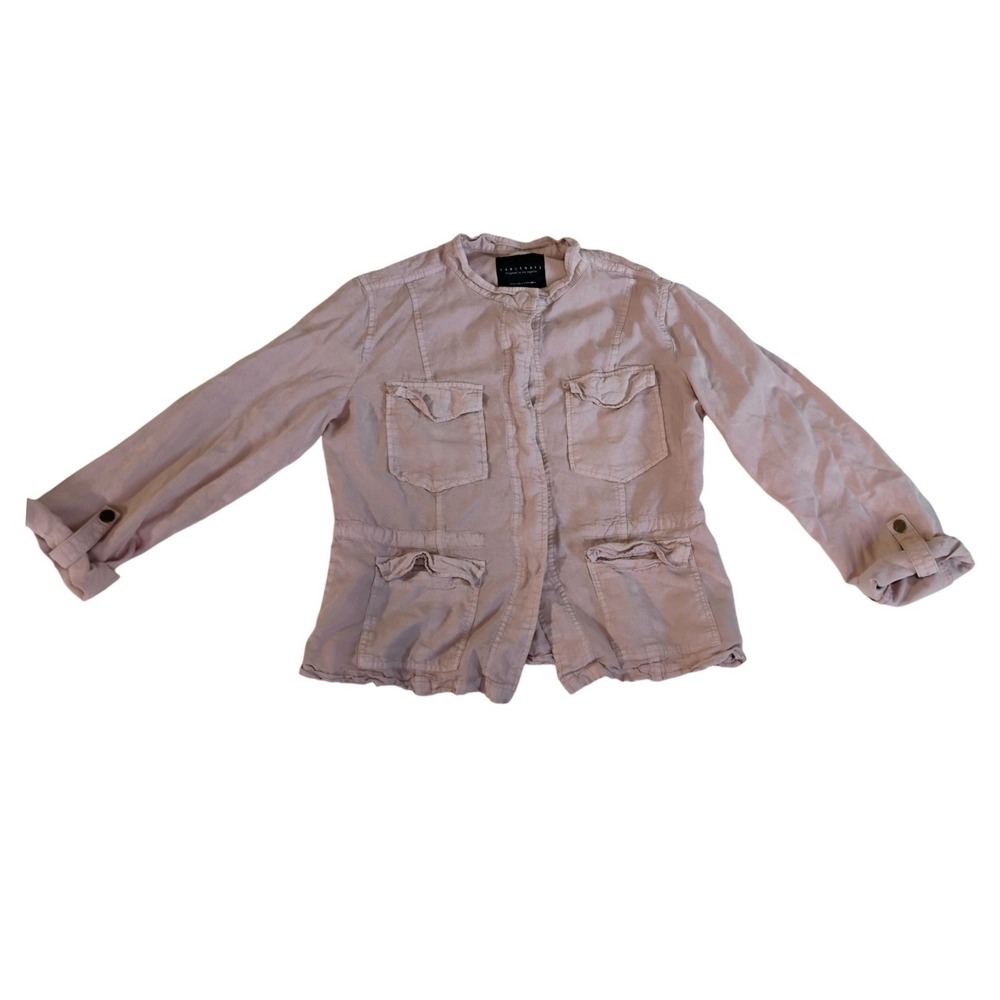 Sanctuary Pink Utility Jacket‎ Women's Medium Lightweight Button Front Pockets